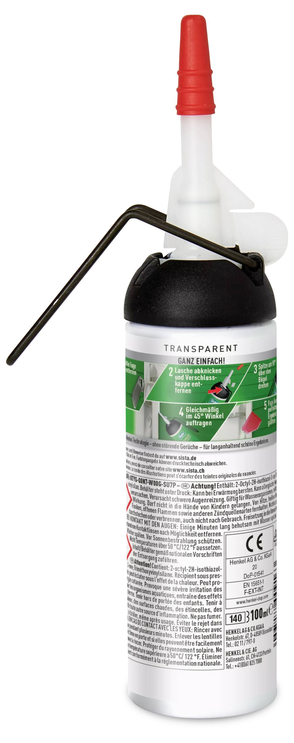 Sista Sealing Sanitär-Silikon Herstellerfarbe Transparent SLOKT 100ml