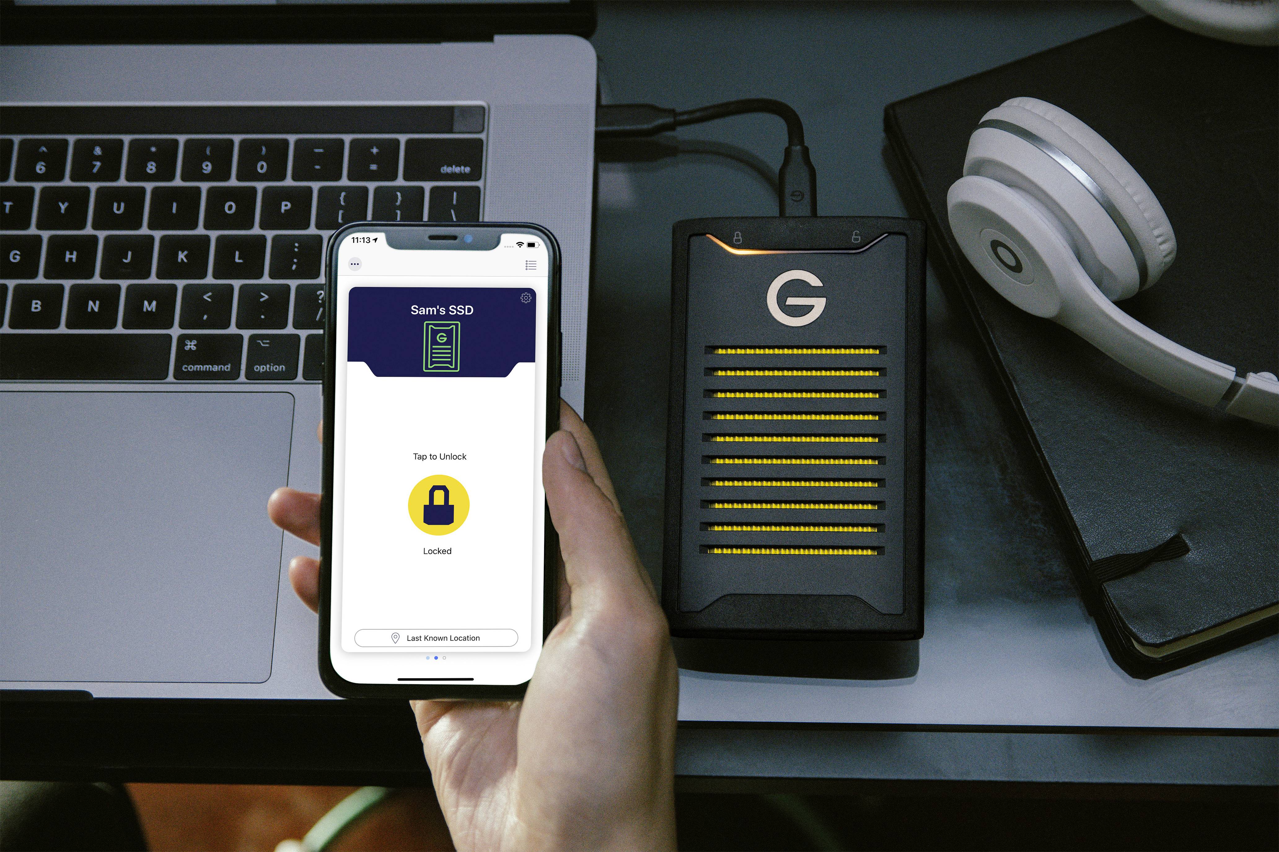 SanDisk Professional G-Drive ArmorLock SSD 4TB Externe SSD-Festplatte 6.35cm (2.5 Zoll) USB-C® Schwarz SDPS41A-004T-GBANB
