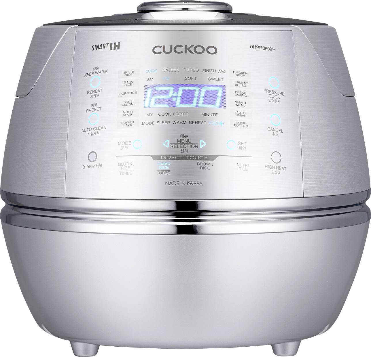 Cuckoo CRP-DHSR0609F Reiskocher Silber mit Display