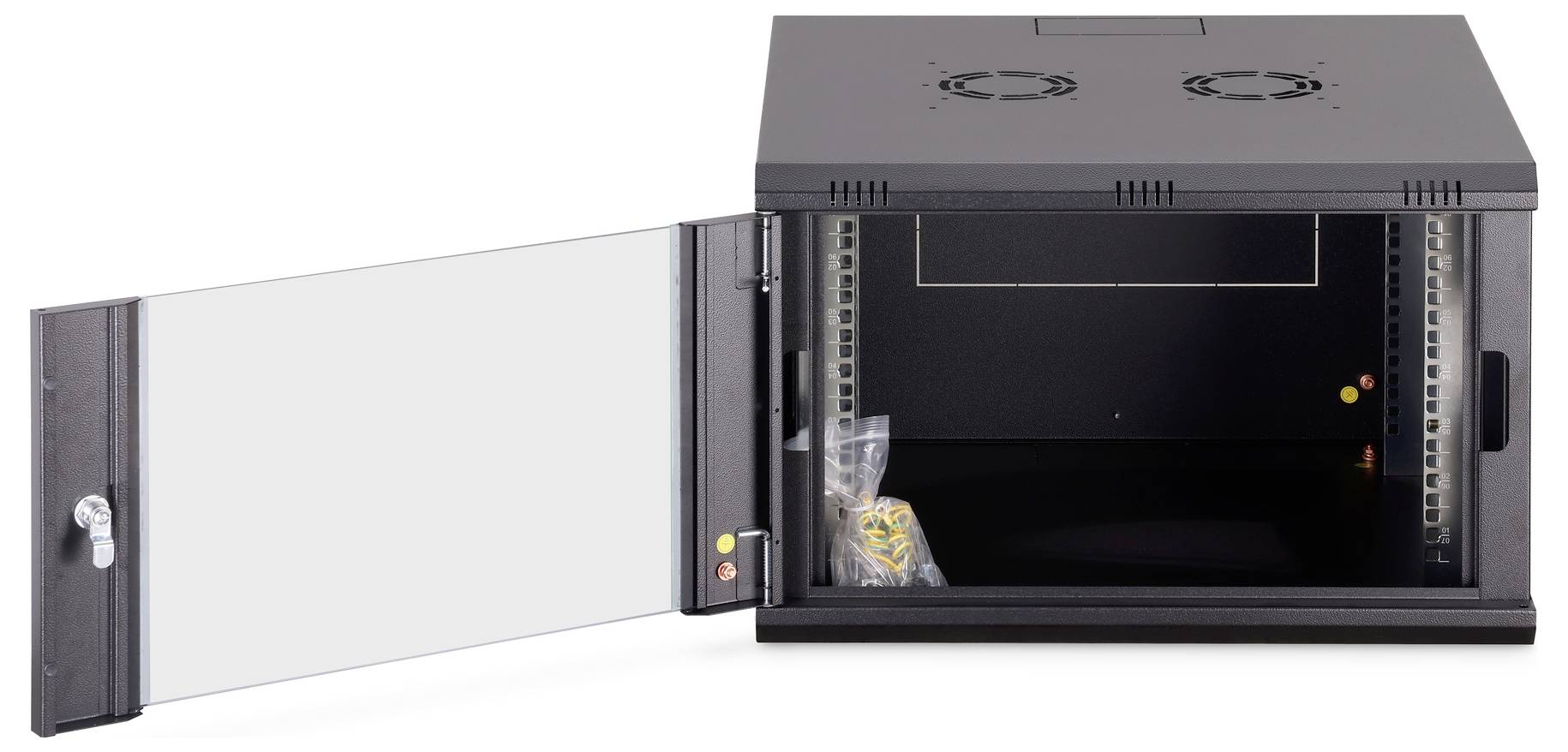 Digitus DN-19 07U-6/6-EC-SW 19 Zoll Wandgehäuse (B x H x T) 600 x 416 x 600mm 7 HE Schwarz, Schwarz (matt), Schwarz (RAL 9005)