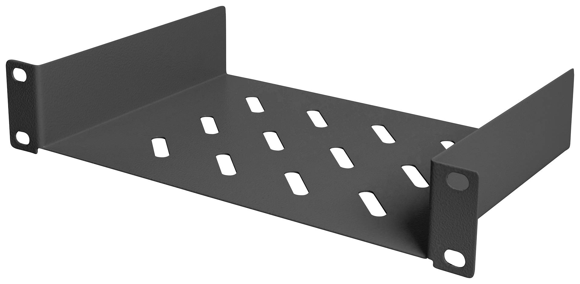 Digitus DN-10-TRAY-1-B 10 Zoll Netzwerkschrank-Geräteboden mit Lüftungsschlitzen, Perforiert Geeign