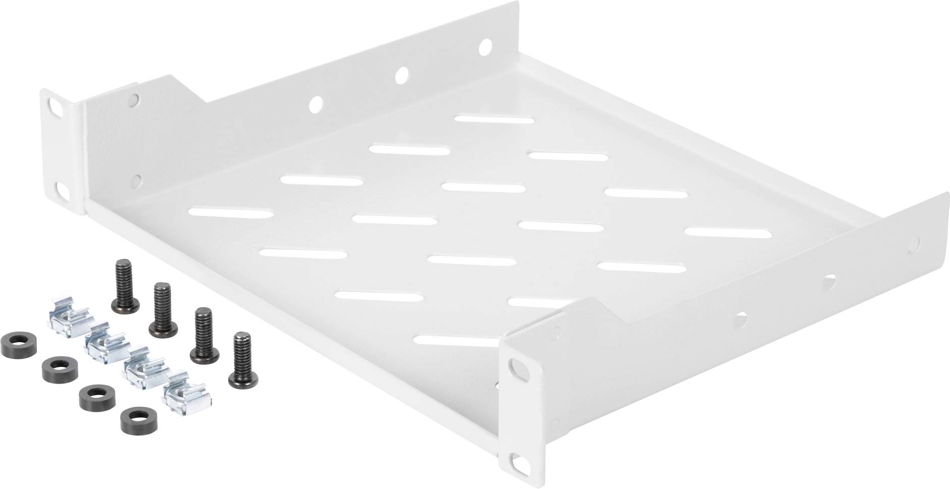 Digitus DN-10-TRAY-2 10 Zoll Netzwerkschrank-Geräteboden mit Lüftungsschlitzen, Perforiert Geeignet für Schranktiefe: ab 300mm