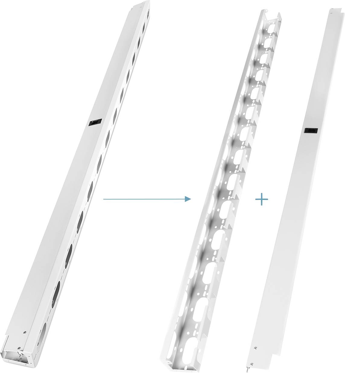Digitus DN-19 ORG-42U 19 Zoll Kabelhalter 42 HE Geeignet für Schranktiefe: ab 300 mm Grau, Grau (RAL 7035)