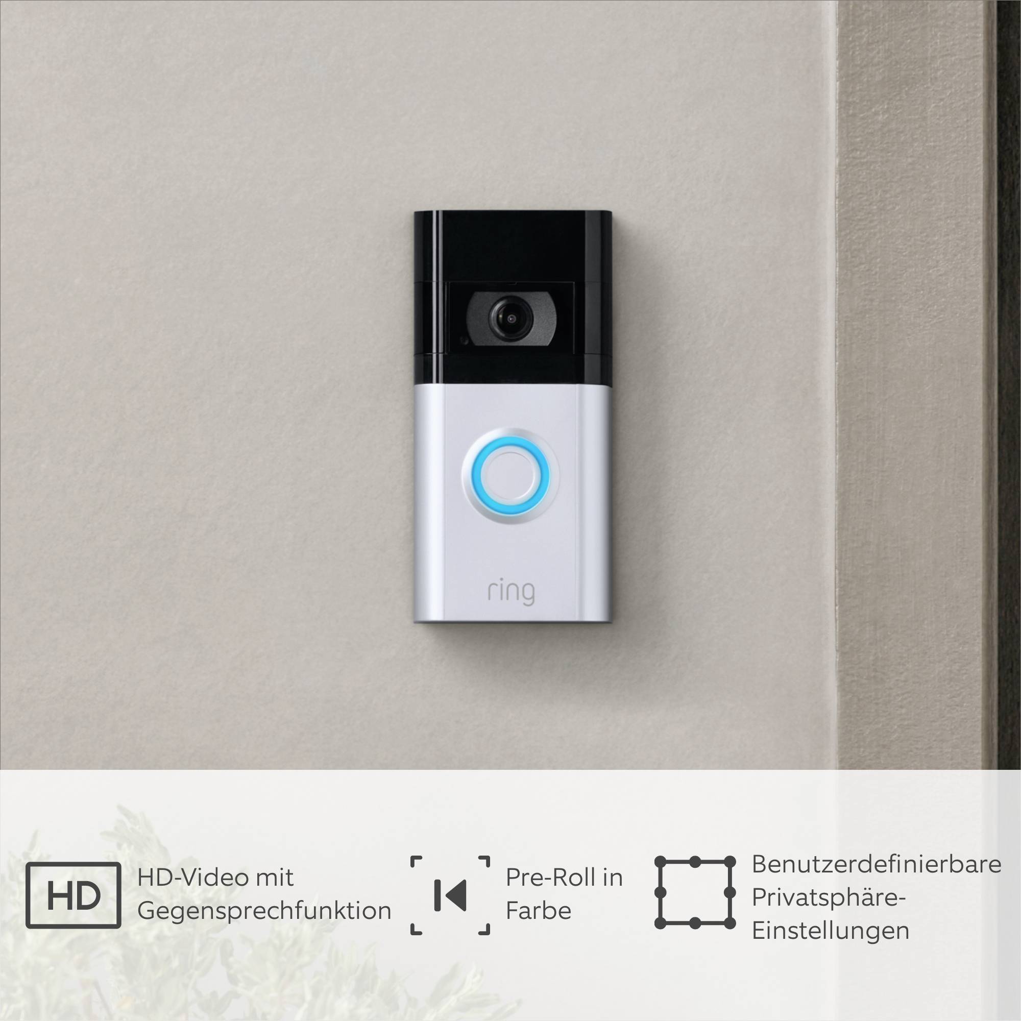 ring 8VR1S1-0EU0 IP-Video-Türsprechanlage Video Doorbell 4 WLAN Außeneinheit