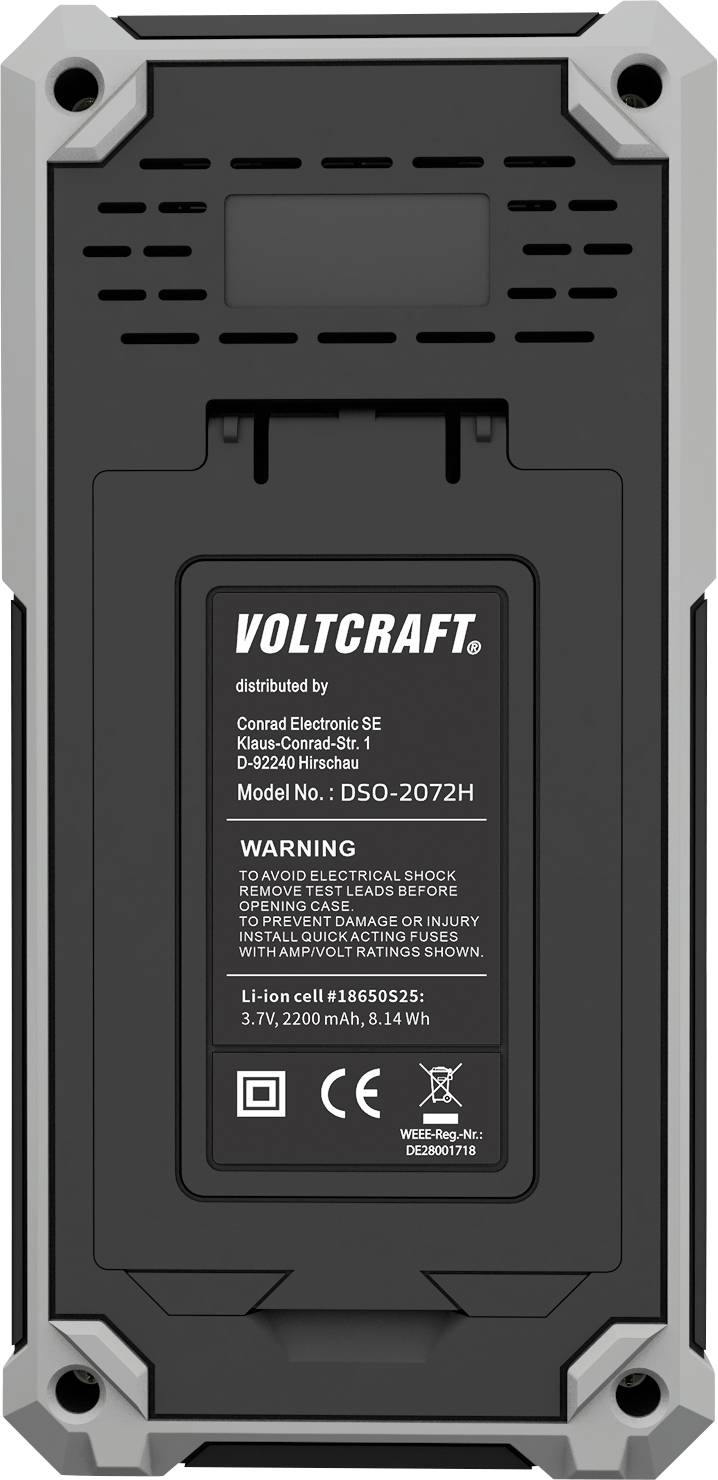 VOLTCRAFT DSO-2072H Hand-Oszilloskop kalibriert (DAkkS-akkreditiertes Labor) 70MHz 2-Kanal 250 MSa/s 8 kpts 8 Bit Handgerät