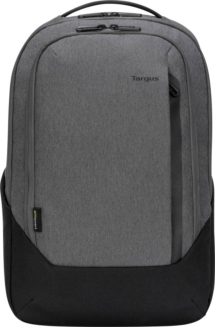 Grauer Rucksack mit schwarzem Boden, Reißverschlüssen und einer kleinen Marke oben. Ideal für den täglichen Gebrauch oder Reisen.