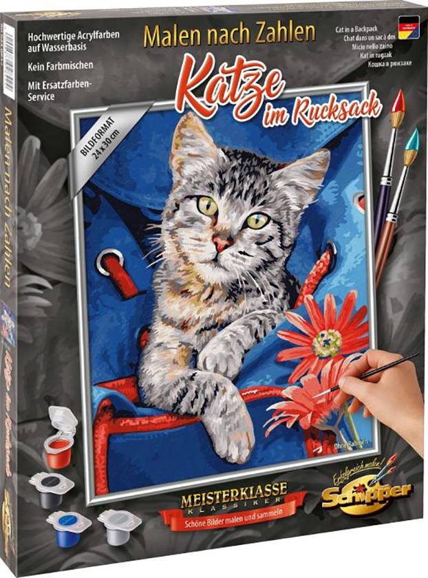 Malen nach Zahlen - Katze im Rucksack