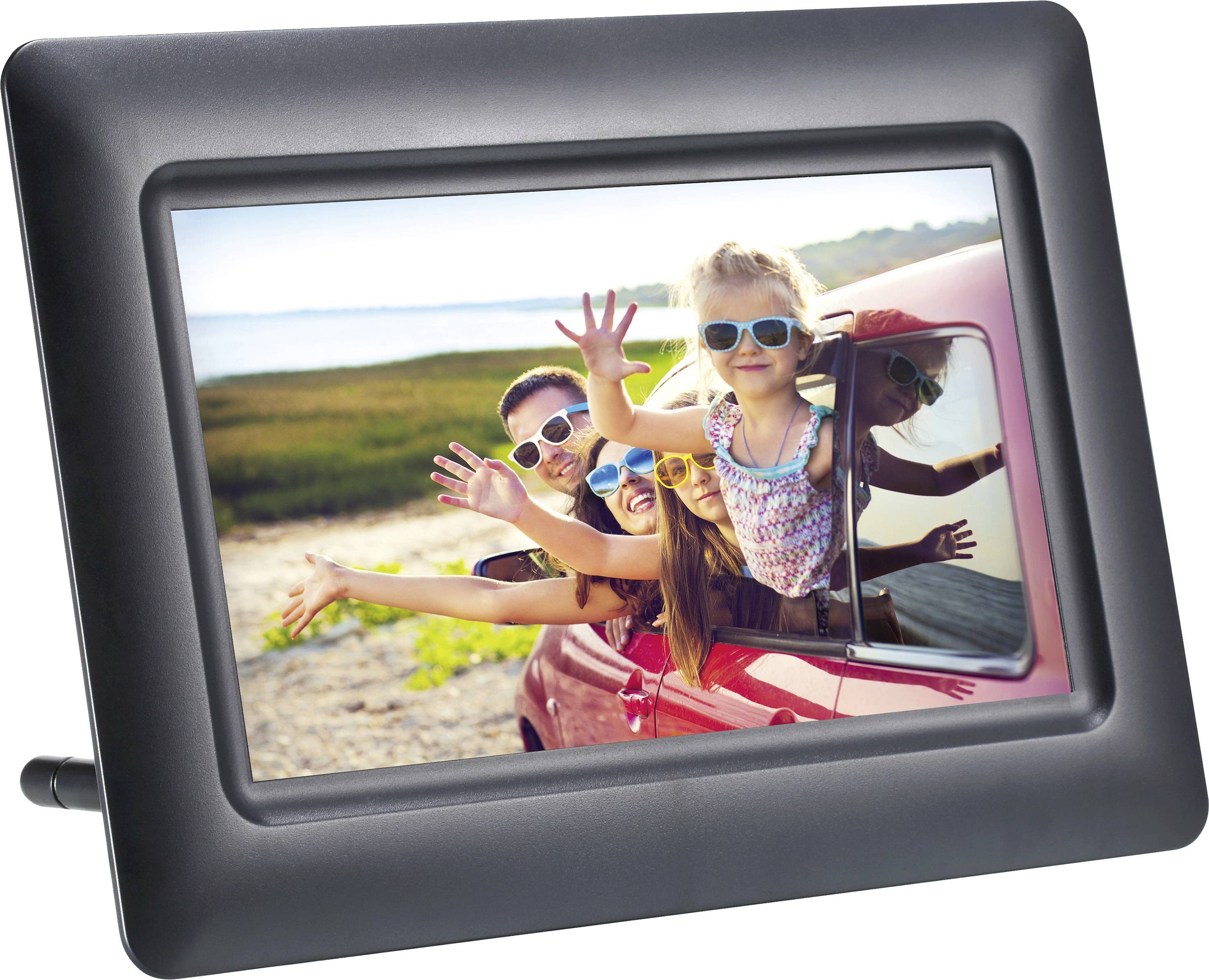 AgfaPhoto Foto Frame Digitaler Bilderrahmen 17.8 cm 7 Zoll 1024 x 600 Pixel 8 MB Schwarz