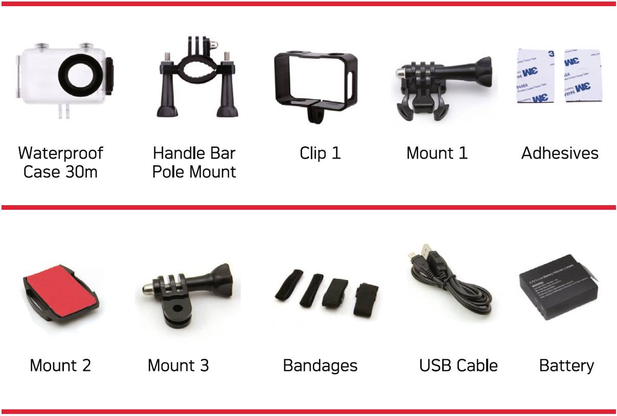 AgfaPhoto Action Cam Action Cam 4K, Dual-Display, Wasserfest, WLAN, Zeitlupe/Zeitraffer