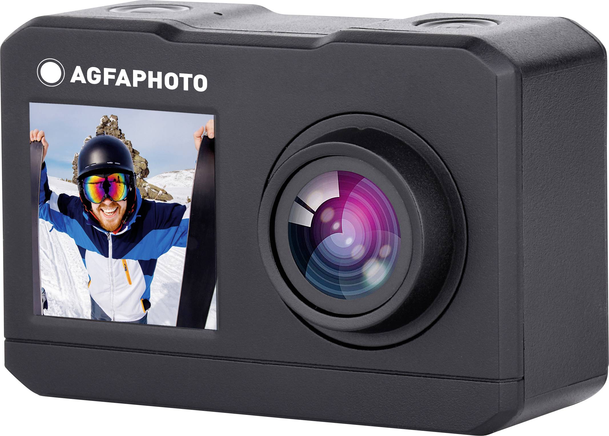 AgfaPhoto Action Cam Action Cam 4K, Dual-Display, Wasserfest, WLAN, Zeitlupe/Zeitraffer