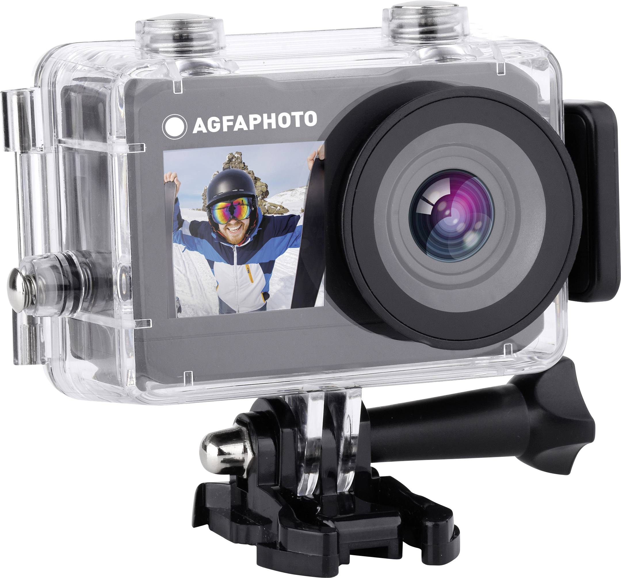 AgfaPhoto Action Cam Action Cam 4K, Dual-Display, Wasserfest, WLAN, Zeitlupe/Zeitraffer