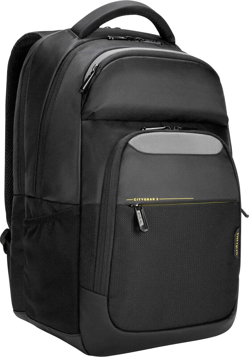 Schwarzer Rucksack mit mehreren Reißverschlusstaschen, ergonomischen Schultergurten und gepolstertem Rücken für Komfort.