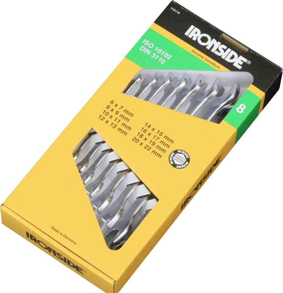 IRONSIDE 110110 Doppel-Maulschlüssel-Satz Schlüsselweite (Metrisch) 6 - 22mm