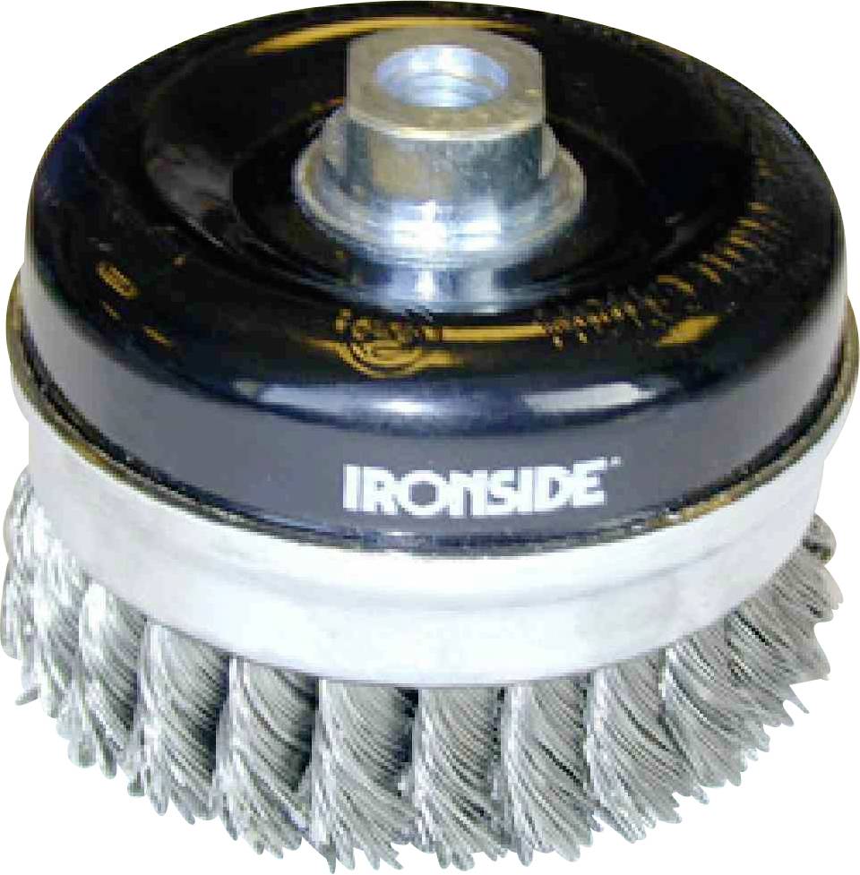 IRONSIDE Topfbürste Stahl Ø 80 mm, für Winkelschleifer, gezopfter Draht, mit Gewindeanschluss M14, Drahtstärke 0,50mm 243006 1St.