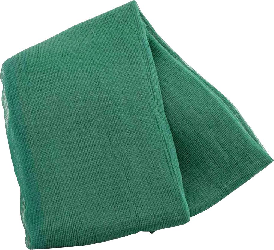 Ein grünes Mulltuch, locker gefaltet.