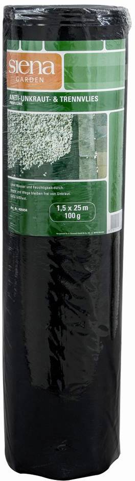 Siena Garden 409494 Anti Unkrautvlies 100g auf Rolle, Maße: 1,5x25m 37.5m²
