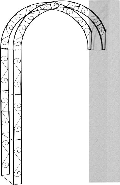Siena Garden 732696 Rosenbogen Cambridge, Metall schwarz Maße: 130x35x245cm