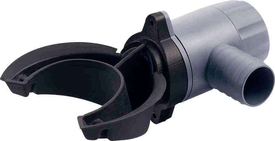 Ein Kunststoff-Wellrohrverbinder mit Einrastmechanismus, geeignet für den Anschluss von flexiblen Rohren in Lüftungssystemen.