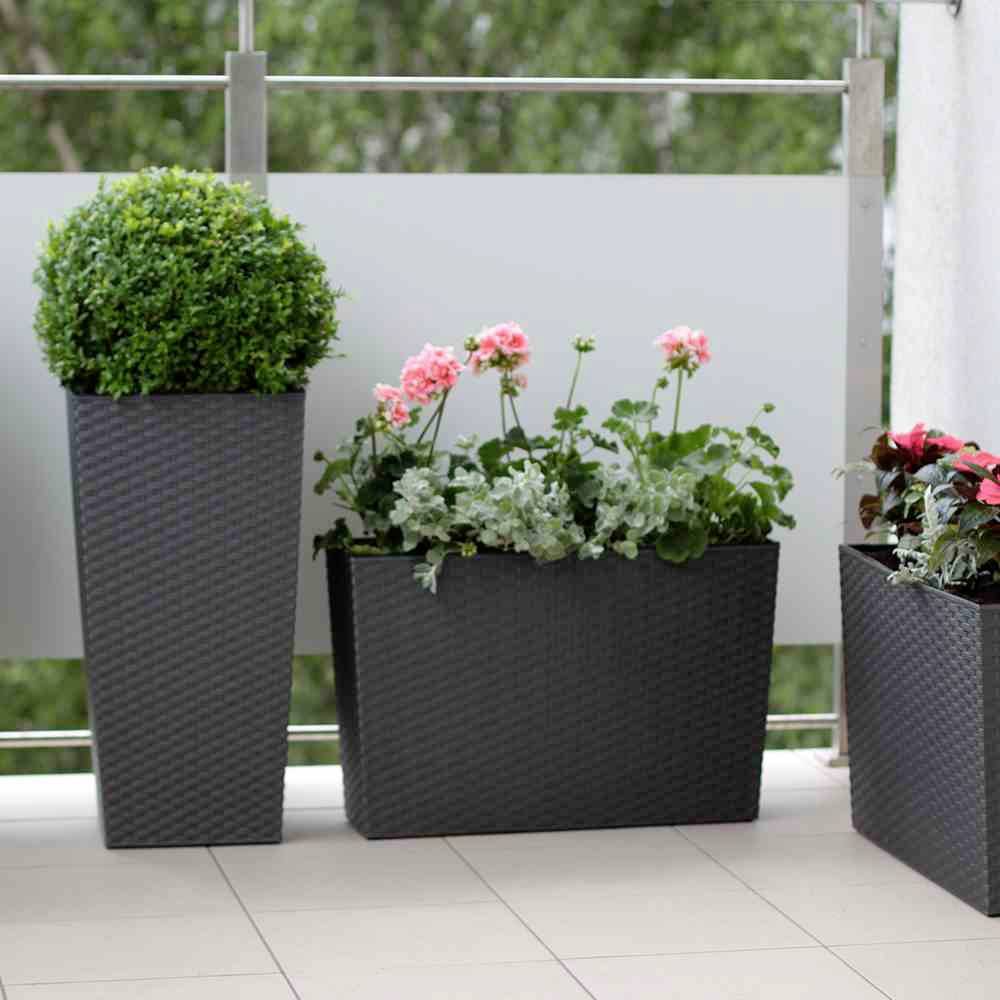 Siena Garden 574-50 Pflanzgefäß Kunststoff Graphit