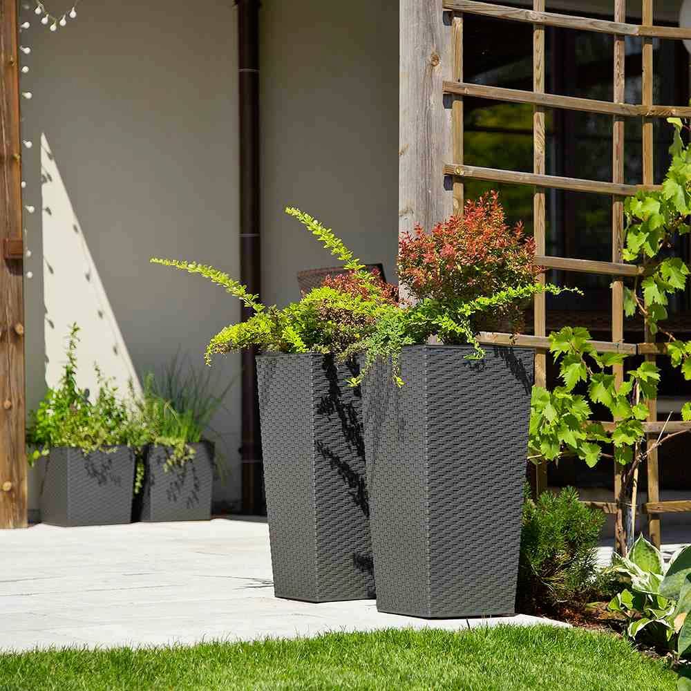 Siena Garden 574-50 Pflanzgefäß Kunststoff Graphit