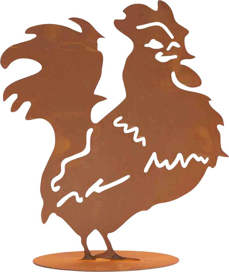 Siena Garden Dekofigur Hühnerfamilie Stahlblech Braun
