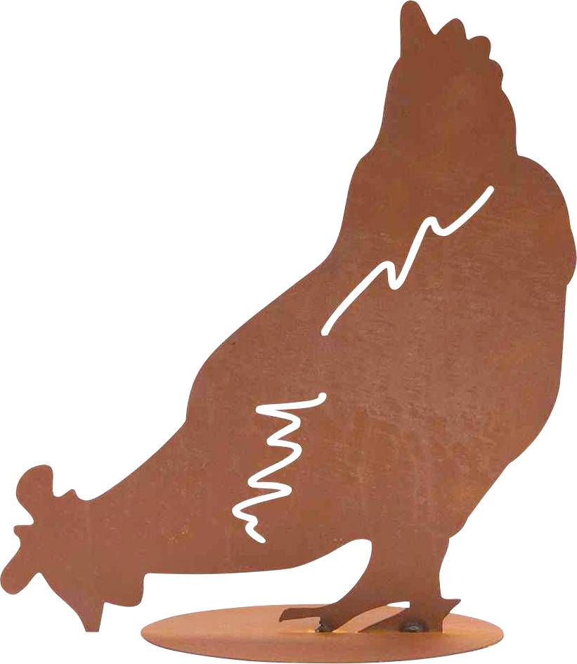 Siena Garden Dekofigur Hühnerfamilie Stahlblech Braun