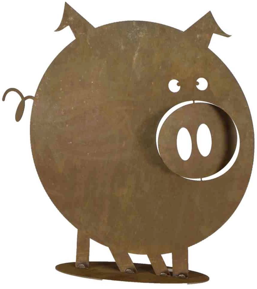 Siena Garden Dekofigur Schwein Stahlblech Braun