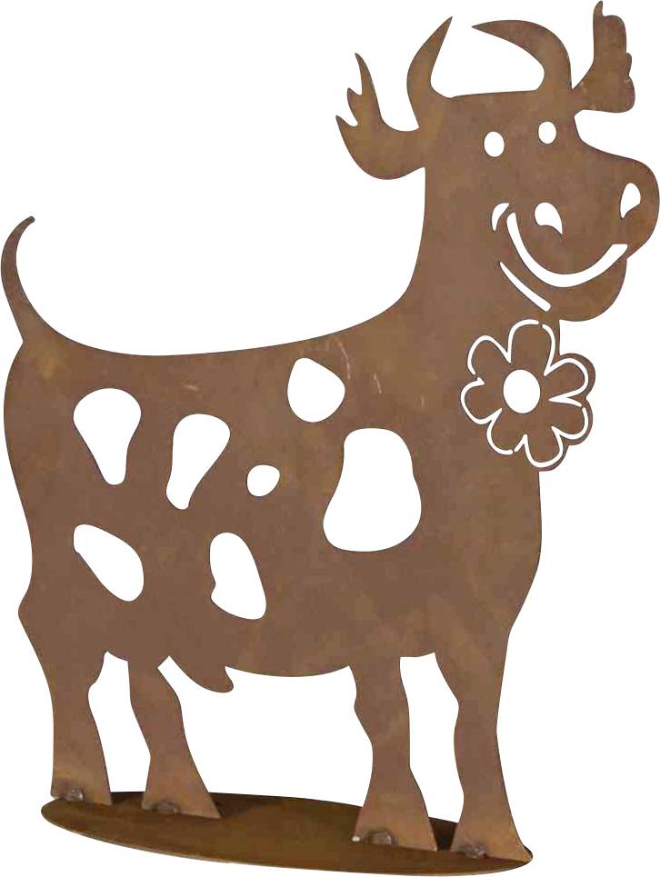 Siena Garden Dekofigur Lustige Kuh Stahlblech Braun