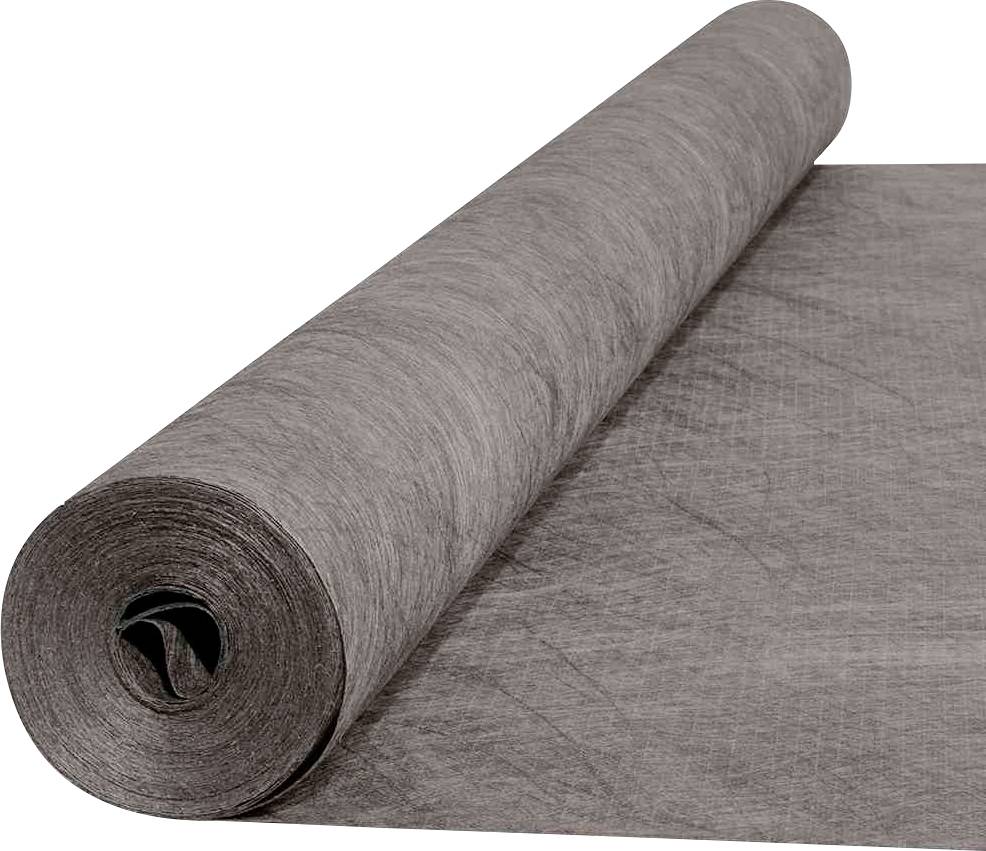 Bild einer großen Rolle grauem Vliesstoff.
