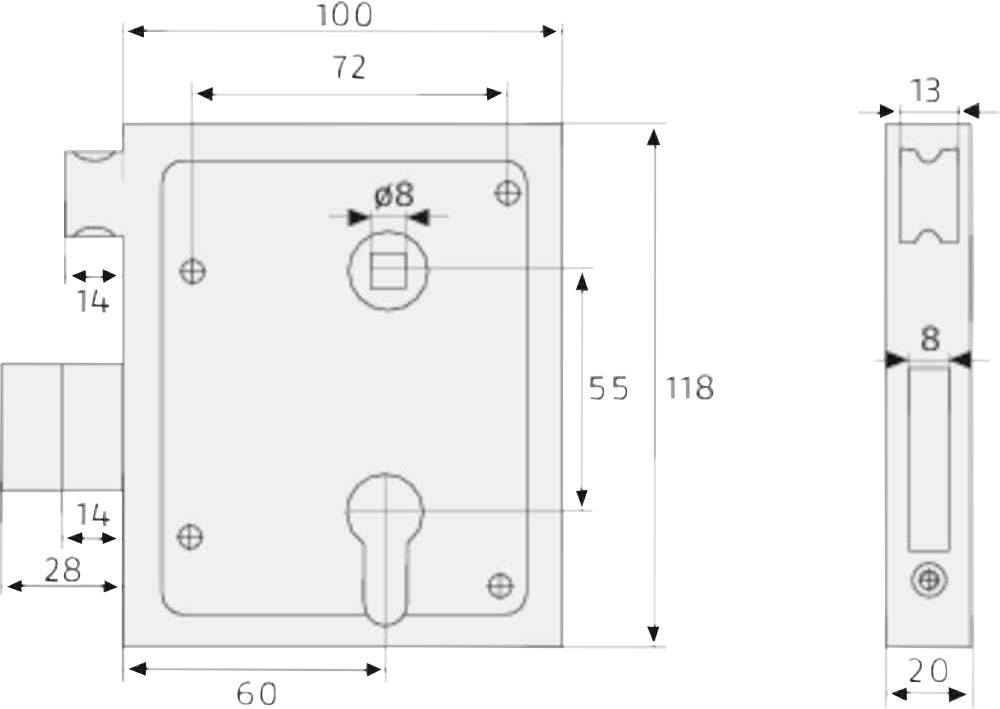 ABUS 224195 Aufschraubschloss