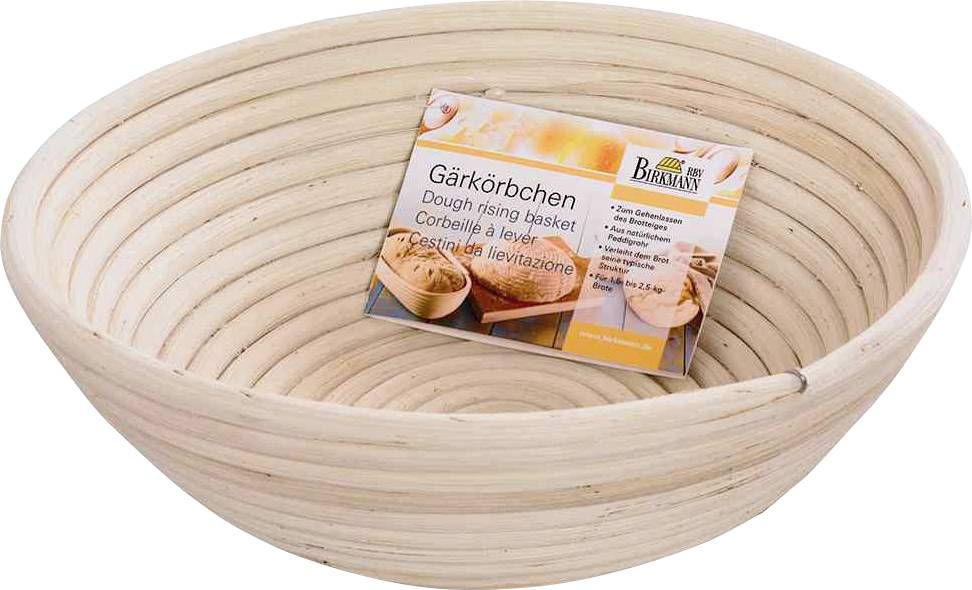RBV Birkmann Gärkörbchen | Rund, Ø 25 cm, Zuckerrohr, Holz, Rund, 25 cm, 85 mm