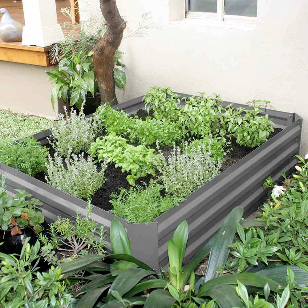 Siena Garden 557075 Metall-Hochbeet, 120x90x30cm grau, verzinkt und pulverbeschichtet 1St.