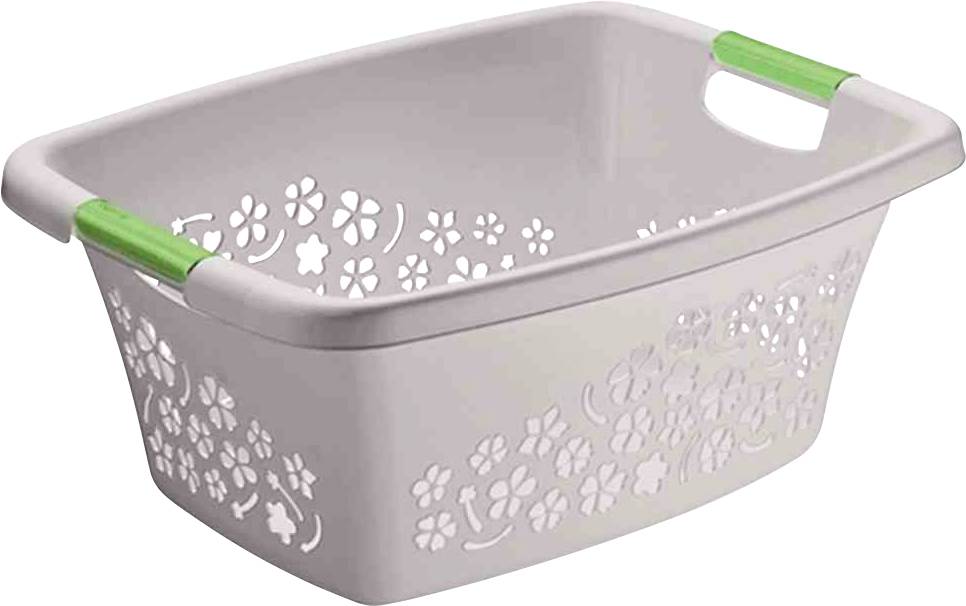 Wäschekorb "Flowers" 50l grau 65,1 x 48,6 x 26,2cm