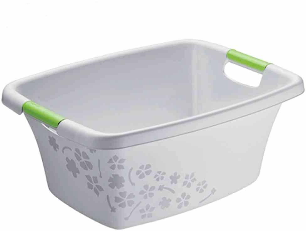 Wanne "Flowers" 50 l grau 65,1 x 48,6 x 26,2 cm