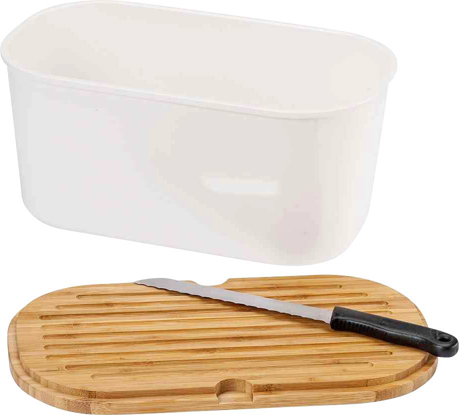 Kesper 58080 Brotbox weiß Melamin, 37 x 17,5 x 21,5cm