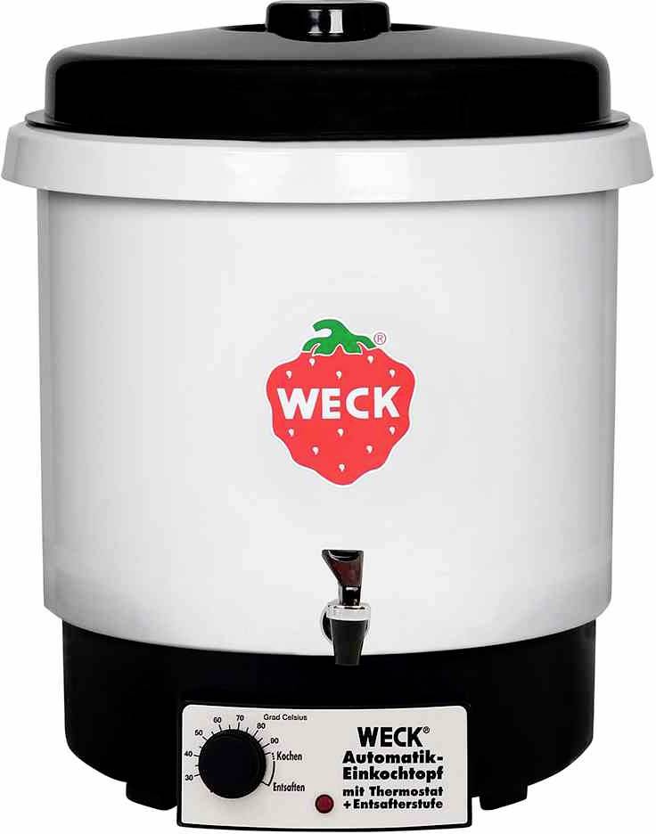 WECK Einkoch-/Heißgetränkeautomat mit Entsafter Weiß, Schwarz