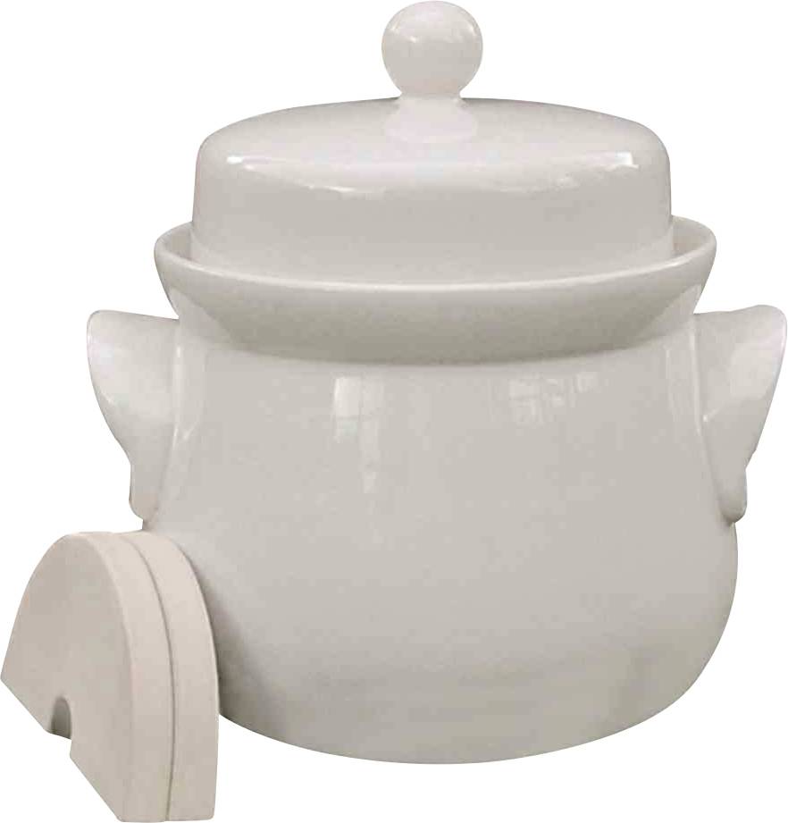 3240 Mini-Gärtopf creme 4,0l mit Deckel und Steinen Gärtopf
