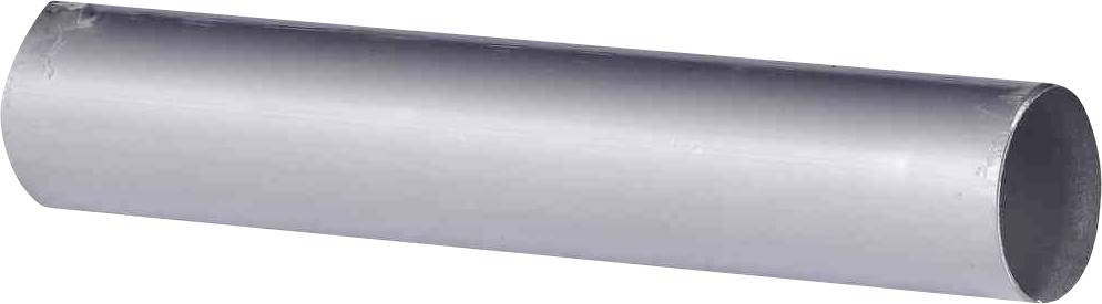 Ein silbernes Metallrohr mit glatter Oberfläche. Es ist zylindrisch und gleichmäßig rund, geeignet für Konstruktionen oder Transport.