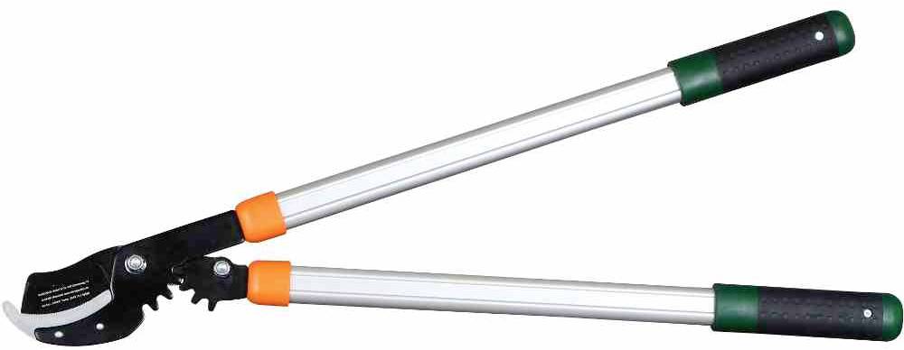 Gartenschere mit langen Griffen, geeignet zum Schneiden dicker Äste in Gärten oder Parks.