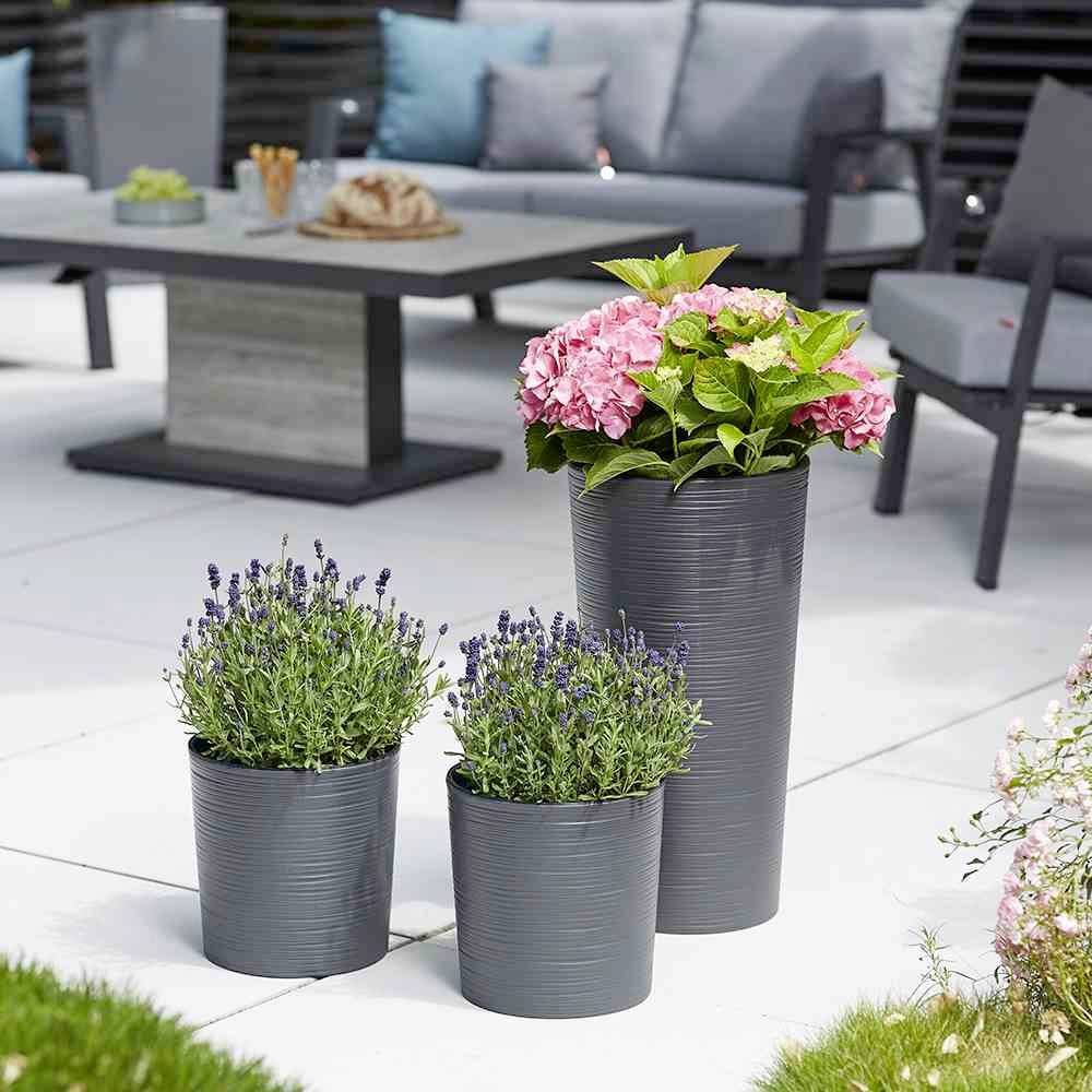 Siena Garden 727_50Pflanzgefäß Kunststoff Graphit