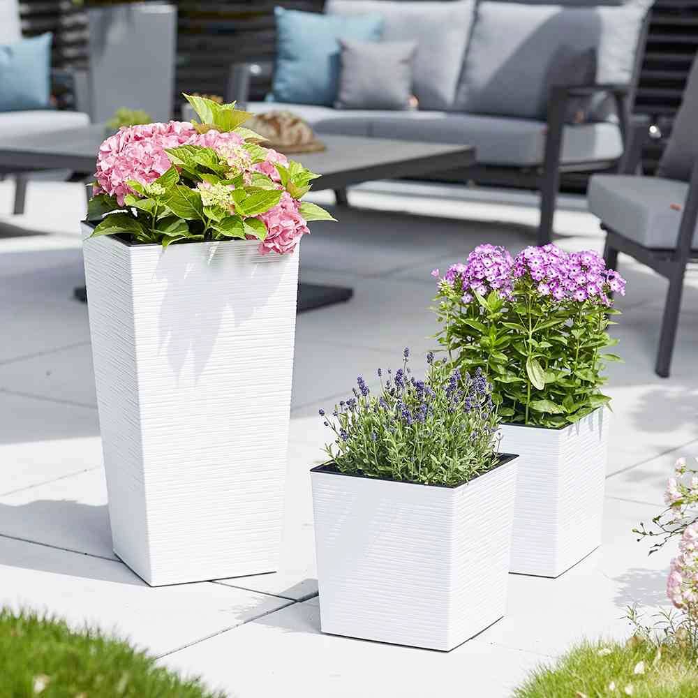 Siena Garden 600_05Pflanzgefäß Kunststoff Weiß