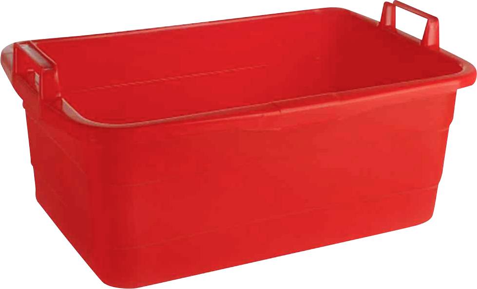 Wanne eckig 62 cm/45 l rot hochstehende Griffe