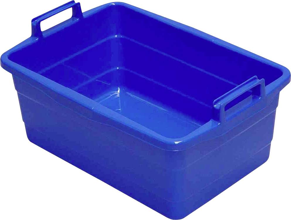 Wanne eckig 80 cm/85 l blau hochstehende Griffe