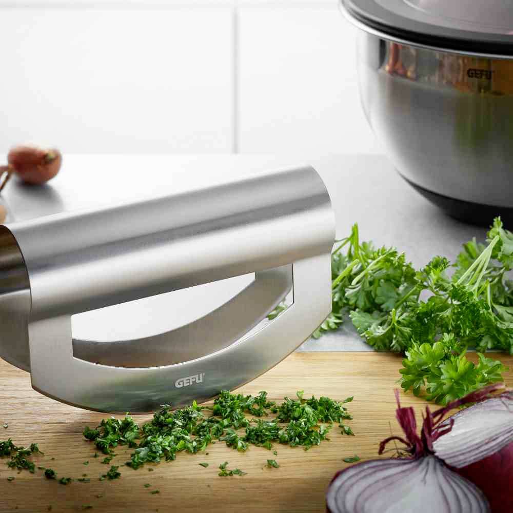 GEFU 12630 Wiegemesser "Viavo" Edelstahl- Doppelklinge 15 cm