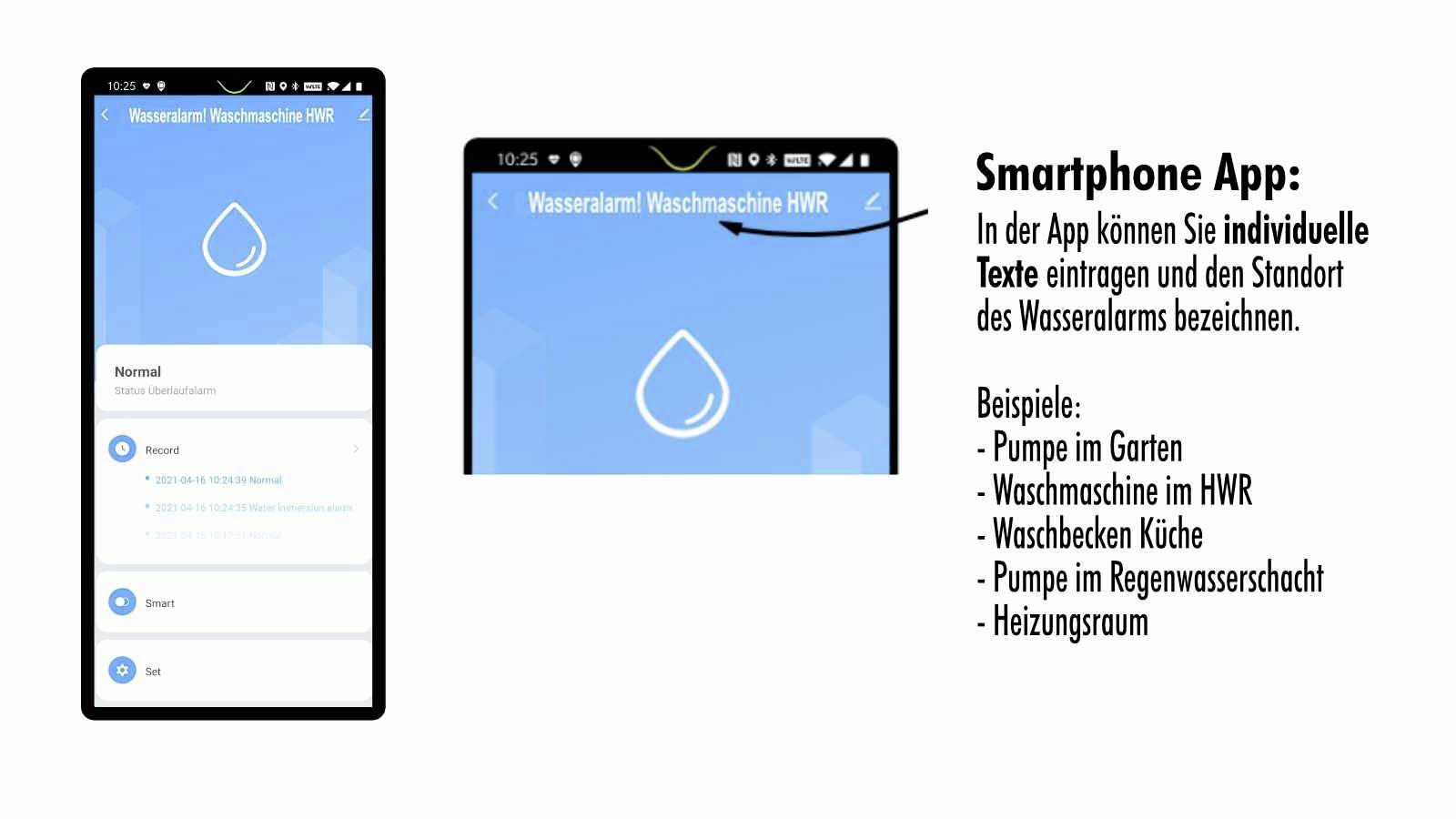 Protector 15021 WA-11 Wassermelder mit WIFI-Alarmweiterleitung mit externem Sensor netzbetrieben