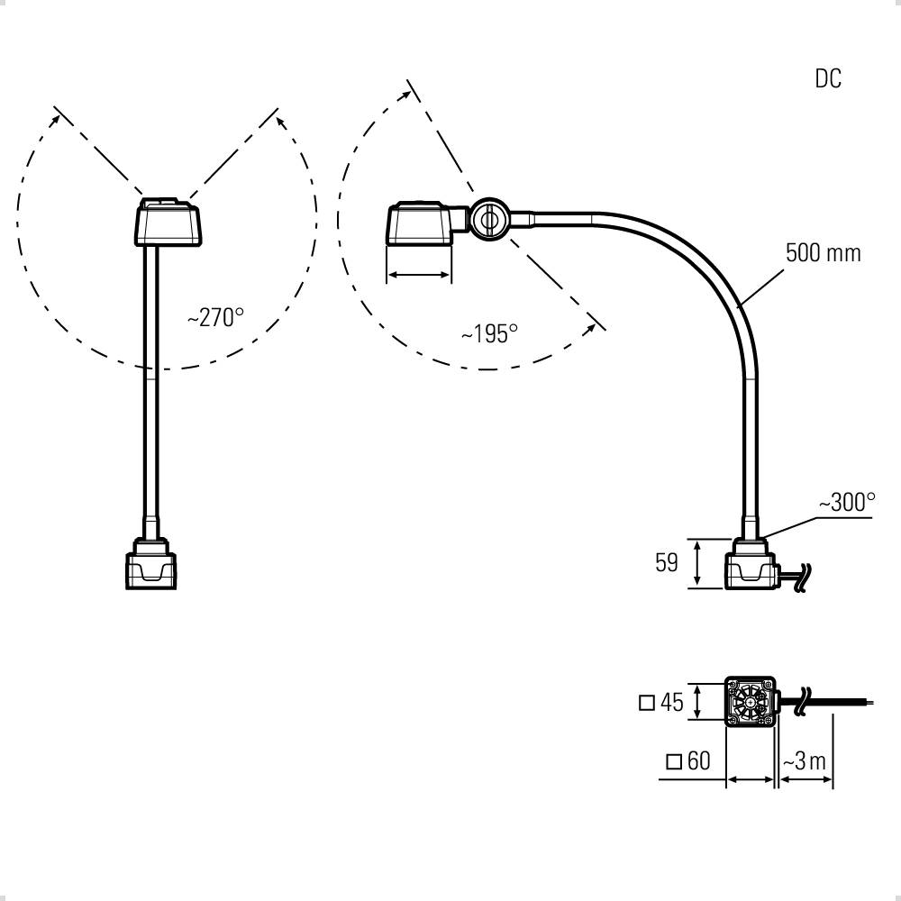 LED2WORK Flexarm-Leuchte CENALED SPOT 8.5W 1120lm 30° 24 V/DC 1St.