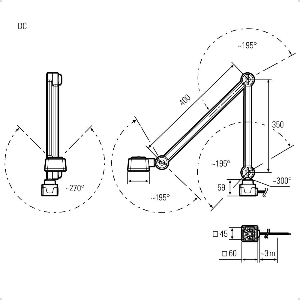 LED2WORK Flexarm-Leuchte CENALED SPOT 9W 1120lm 30° 1St.