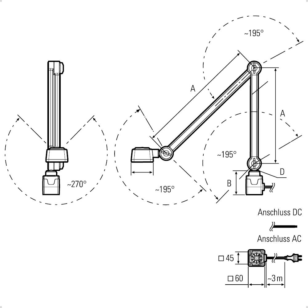 LED2WORK Flexarm-Leuchte CENALED SPOT 9W 1120lm 30° 1St.