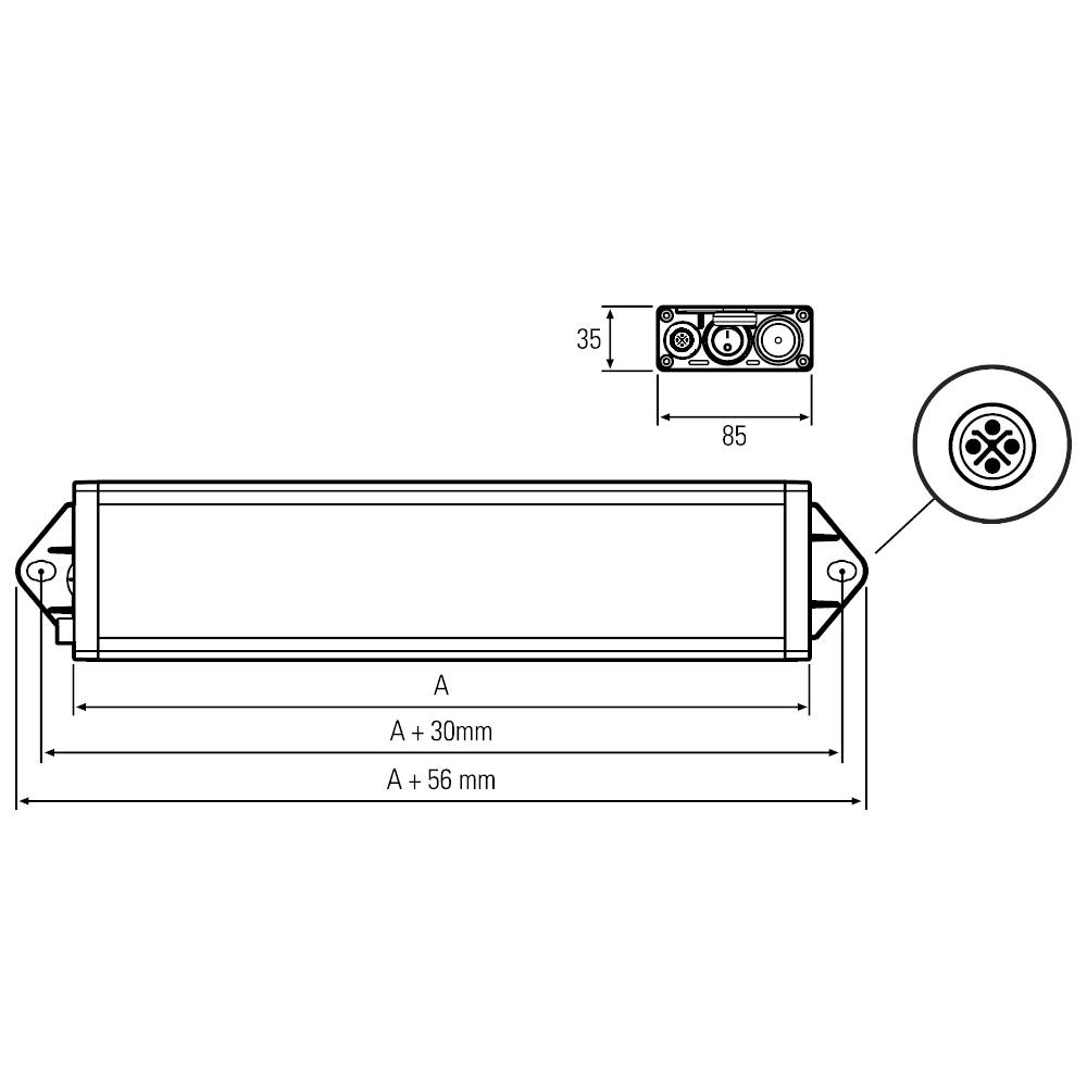 LED2WORK Systemleuchte UNILED SL AC 17W 2060lm 100° (L x B x H) 575 x 85 x 35mm 1St.