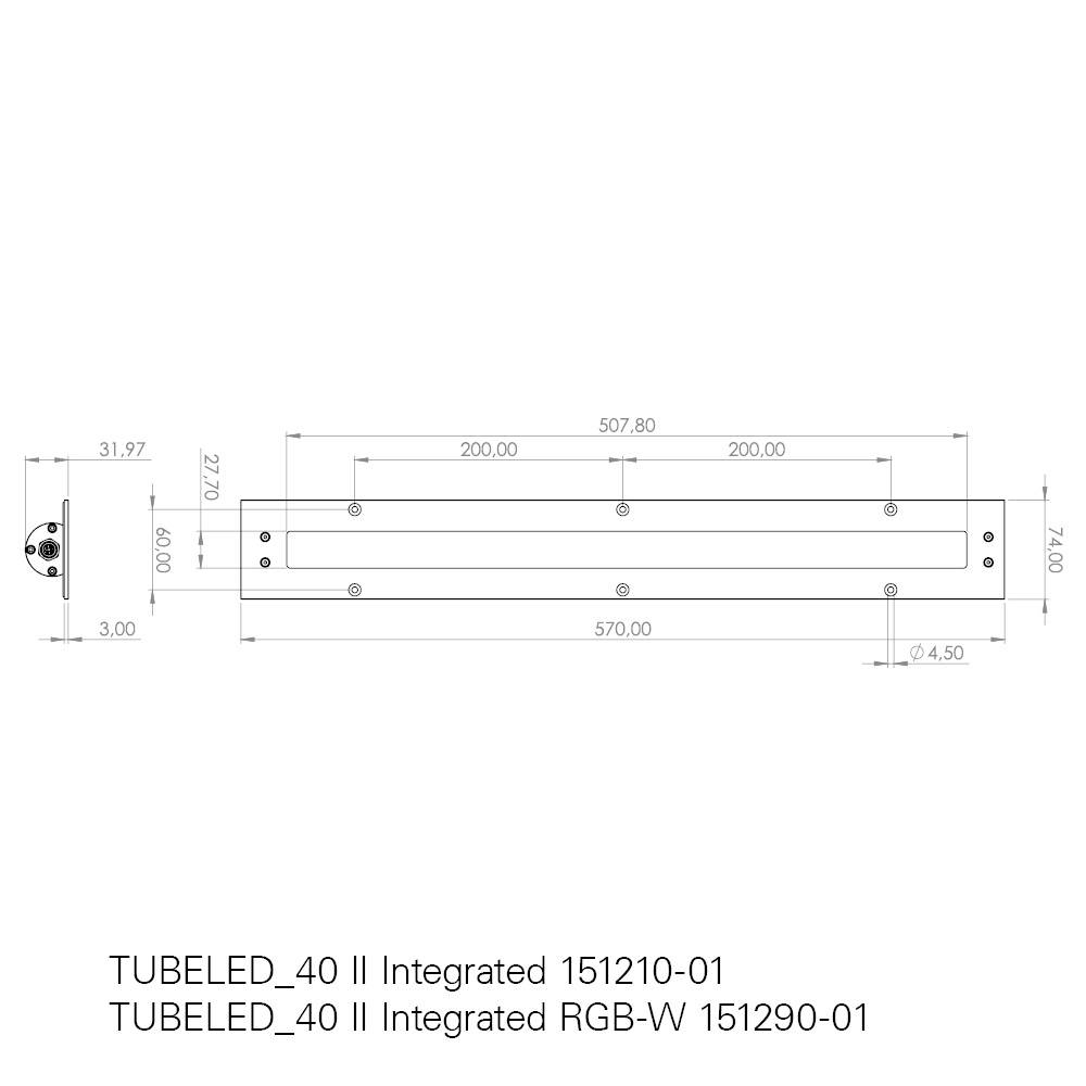 LED2WORK Maschinen-LED-Leuchte TUBELED_40 II integrated 24W 3217lm 100° 24 V/DC (L x B x H) 570 x 74 x 32mm 1St.